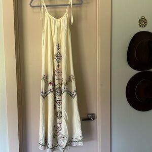 Anthropologie Embroidered Maxi Dress